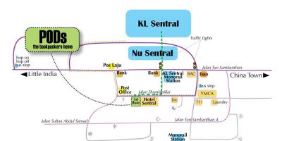 کوالالمپور بس اسٹیشن کا نقشہ