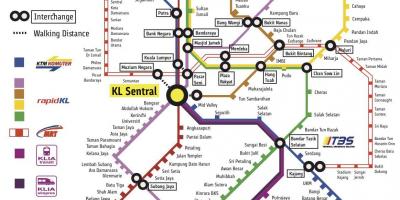 Kl مرکزی ٹرین اسٹیشن کا نقشہ