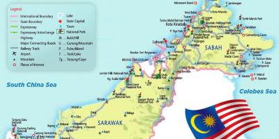 ہوائی اڈوں میں ملائیشیا کا نقشہ
