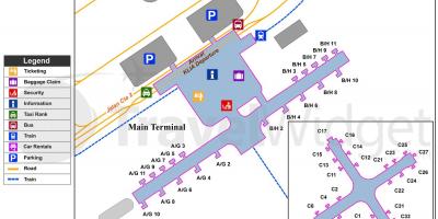 کوالالمپور ہوائی اڈے کے مرکزی ٹرمینل کا نقشہ