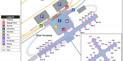 کوالالمپور کے بین الاقوامی ہوائی اڈے کے ٹرمینل کا نقشہ
