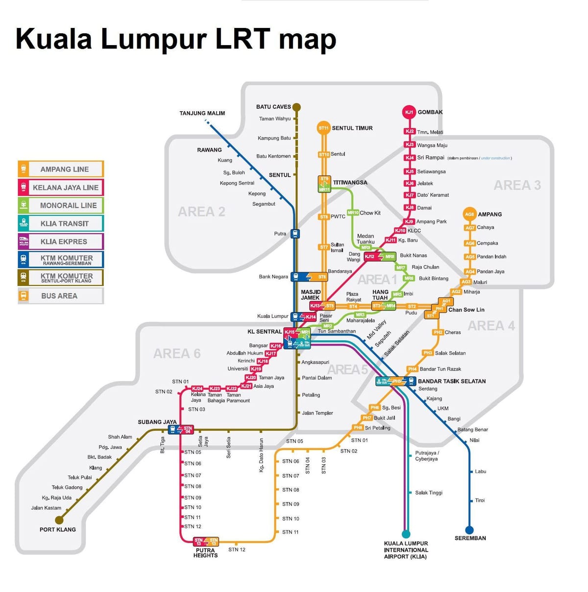 kl مرکزی lrt نقشہ