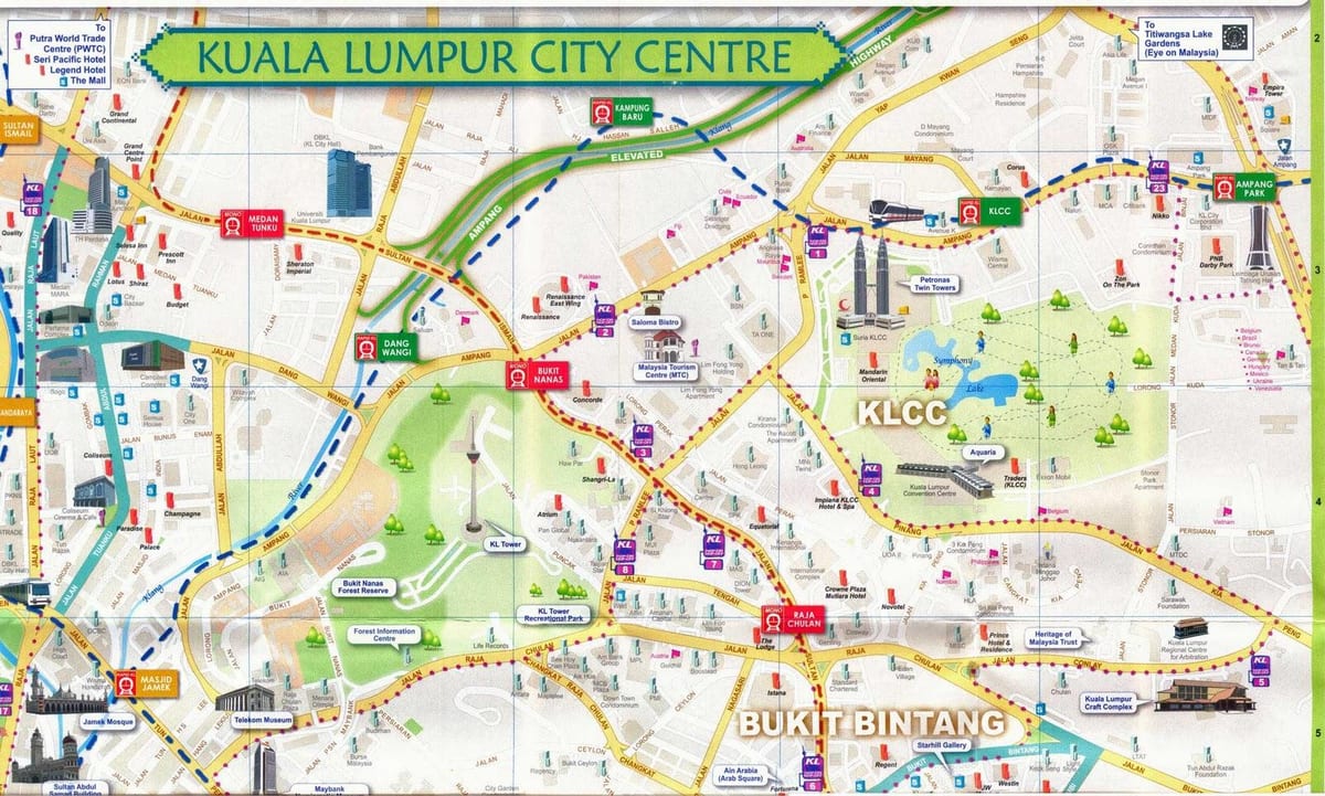 bukit bintang کوالالمپور نقشہ