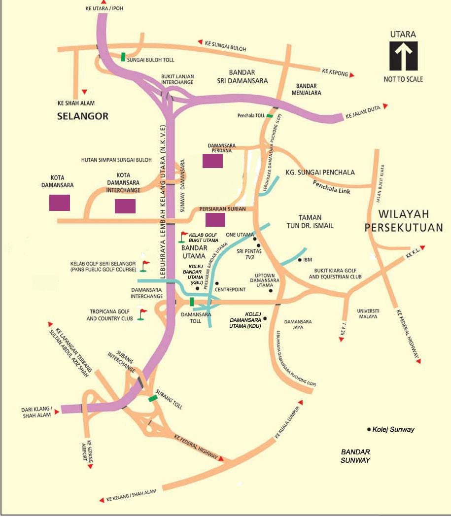 damansara نقشہ کوالالمپور