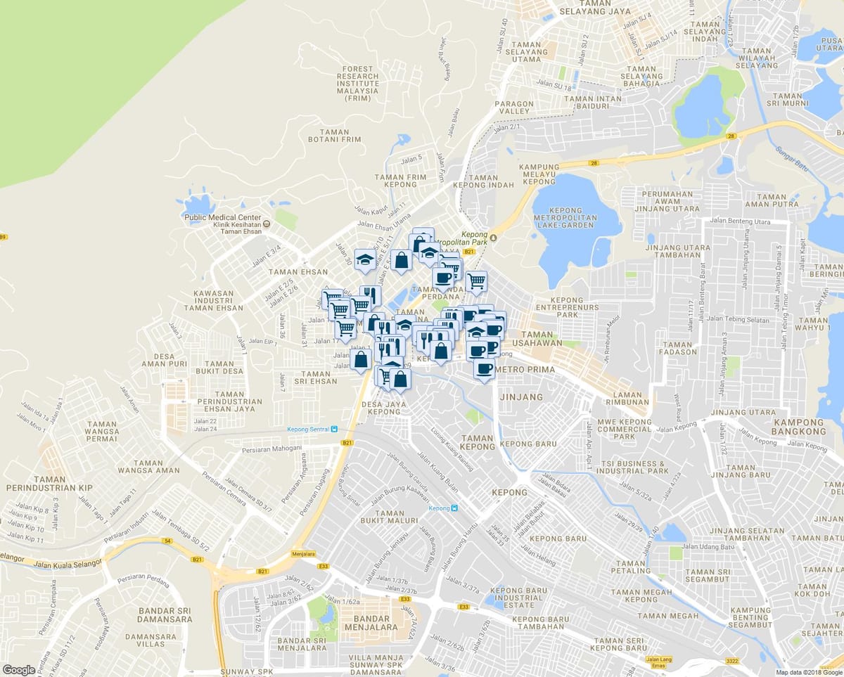 kepong کوالالمپور نقشہ