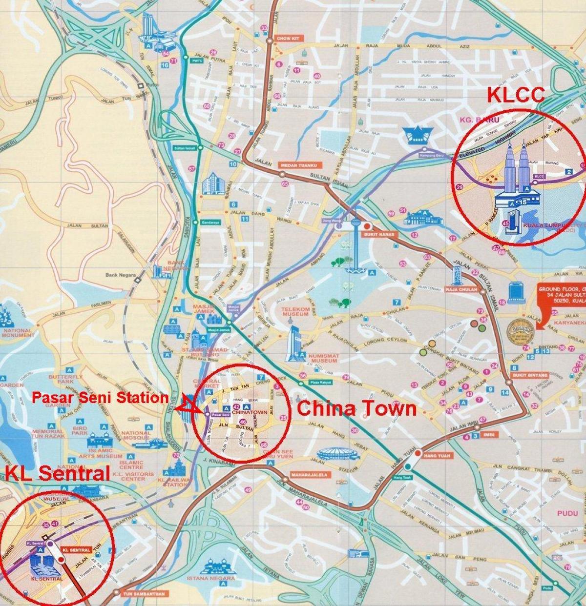 کوالالمپور شہر کا نقشہ