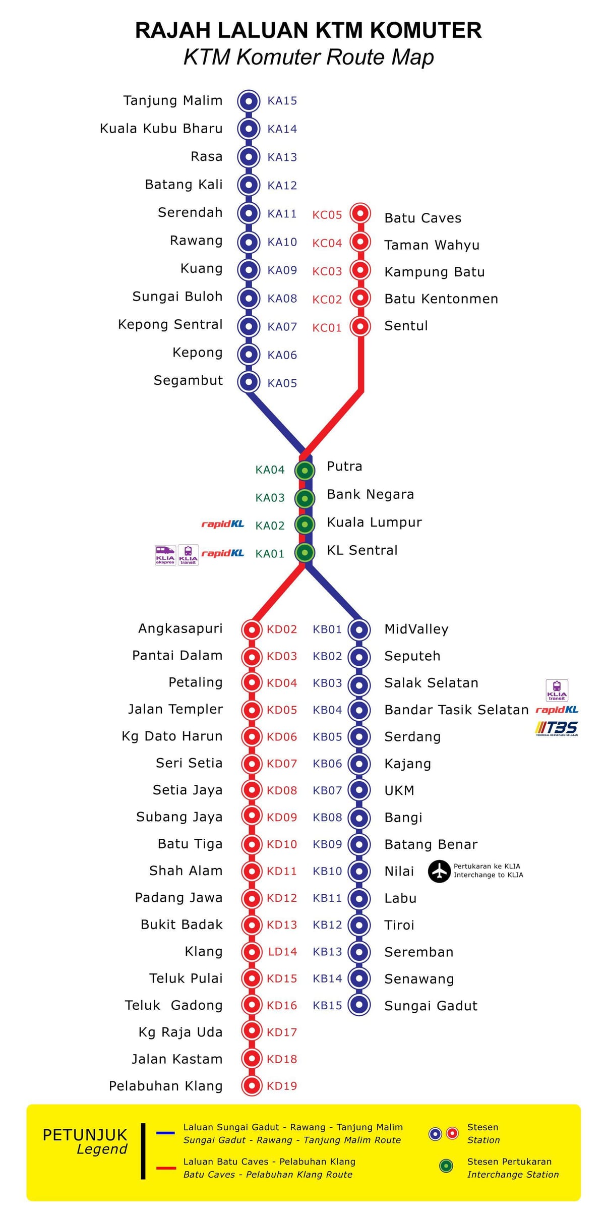 ایل komuter راستے کا نقشہ