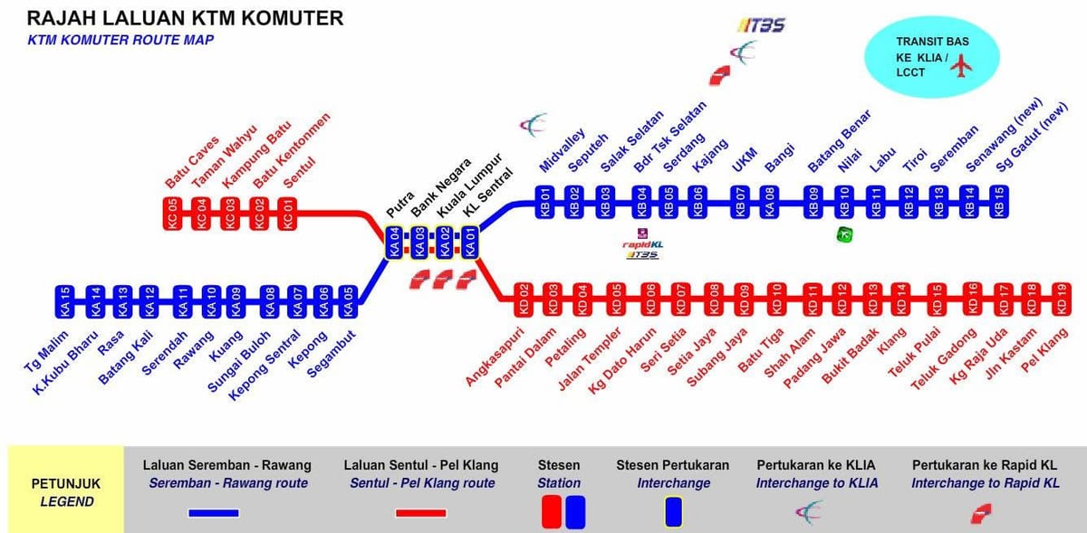 ایل komuter نقشہ