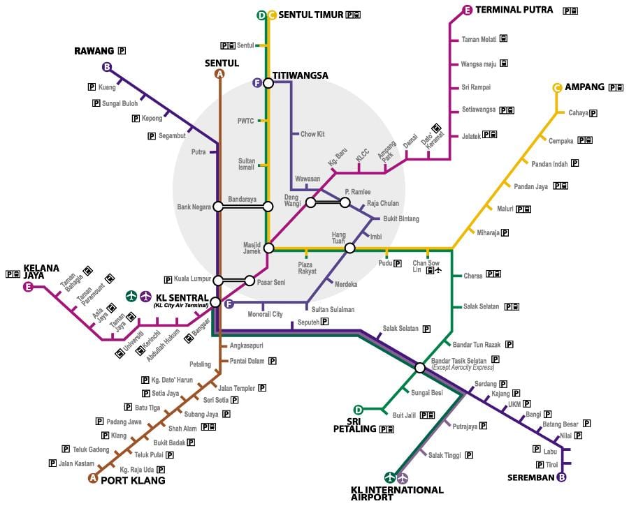 ملائیشیا نئے lrt راستے کا نقشہ