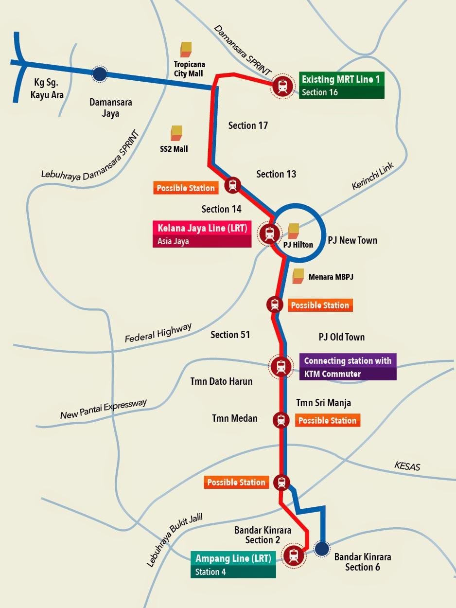 kelana جیا lrt اسٹیشن کا نقشہ