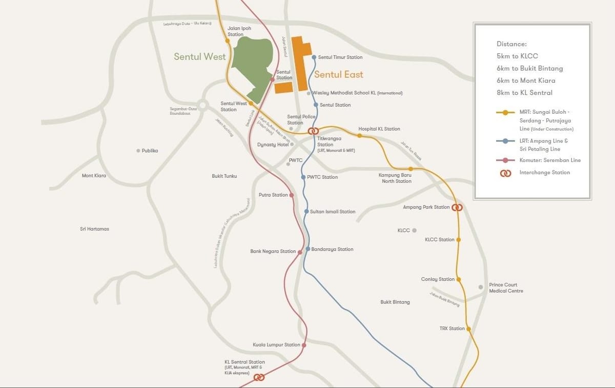 sentul کوالالمپور نقشہ
