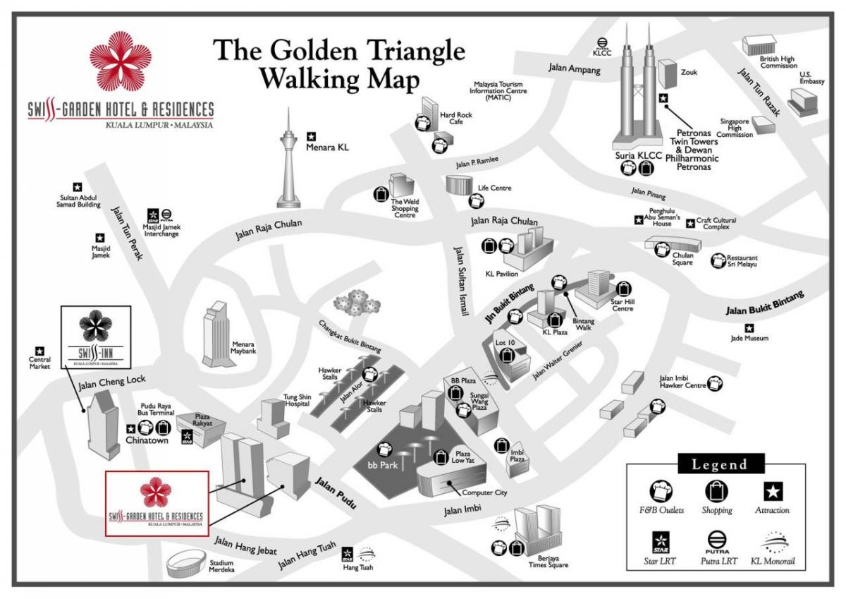 گولڈن مثلث کوالالمپور نقشہ