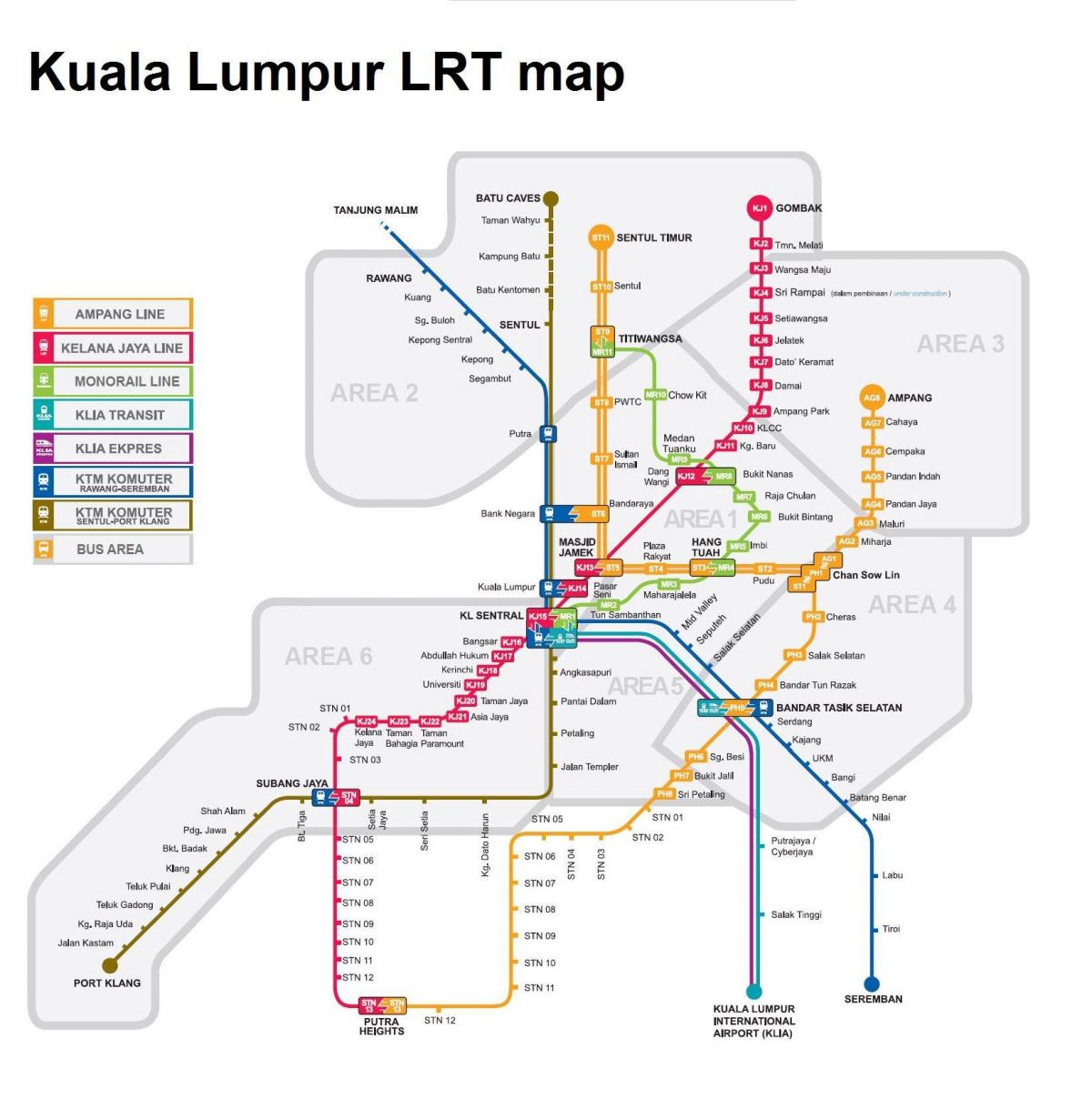 lrt نقشہ ایل ملائیشیا