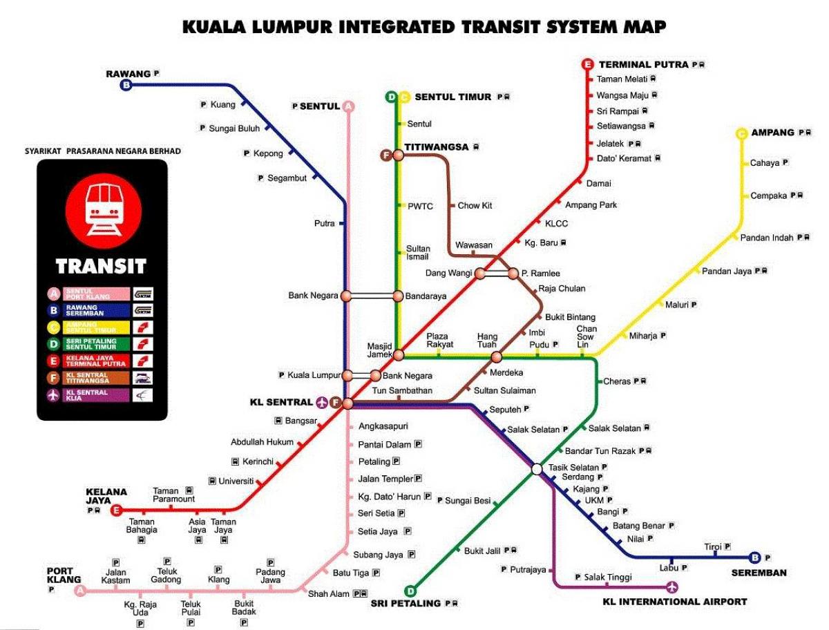 میٹرو کا نقشہ کوالالمپور