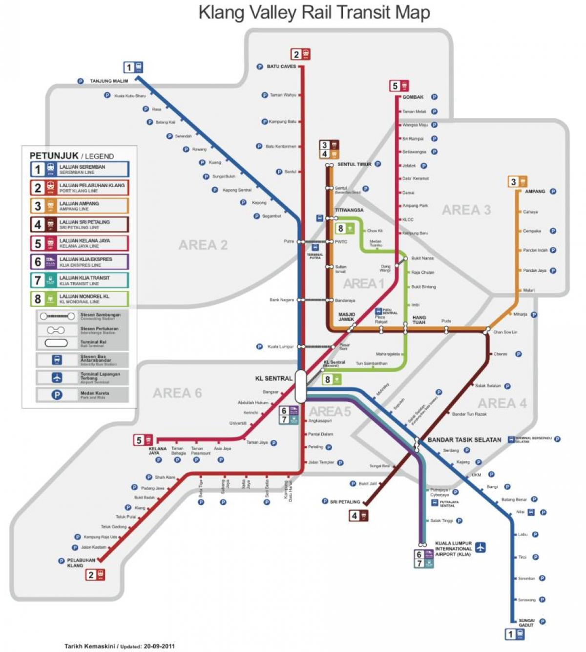 نقشہ کوالالمپور کے ہوائی اڈے ٹرین