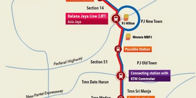 Kelana جیا lrt اسٹیشن کا نقشہ